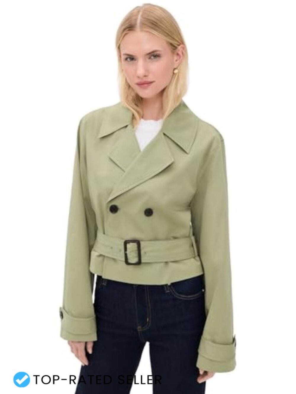 Trench Coat 100% Cotton Twill Double Breasted Self Belt Classic Fit